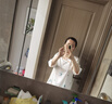 宮蝶法斗睡衣女夏季冰絲薄款短袖長(cháng)褲外穿家居服三件套 HP-134SJT（冰絲三件套） L (建議100-120斤) 曬單實(shí)拍圖