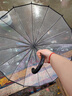 美杜直桿雨傘透明手動(dòng)雨傘16骨長柄大號(hào)雙人加固加厚抗風(fēng)雨傘 透明雨傘16骨透白【黑邊】 曬單實(shí)拍圖
