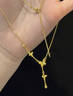 蒂蔻黃金項鏈足金蝴蝶項鏈5G實(shí)心流蘇蝶舞吊墜送女友老婆生日禮物七夕 流蘇蝴蝶項鏈（金重4.8g多退少補） 曬單實(shí)拍圖