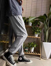 真維斯（JEANSWEST）休閑褲華夫格長褲運動跑步春秋長褲子青少年學生寬松棉褲子加大碼 灰色（復(fù)古車票KZ） XL 曬單實拍圖