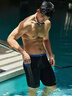 速比濤（Speedo）電氣矩陣黑標5.0防曬五分及膝泳褲速干抗氯專(zhuān)業(yè)訓練比賽游泳裝備 黑色【意大利面料,分區支撐】 M (34) 身高175/體重75/腰圍86 曬單實(shí)拍圖
