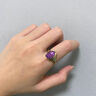 Amber Lollipop王玉雯同款戒指女士開(kāi)口寶石食指戒生日520情人節禮物送女友老婆 紫色（流光至境系列） 曬單實(shí)拍圖