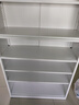 永銀家用白色鋼制落地書柜玻璃門鐵皮餐邊柜鐵藝現(xiàn)代簡約儲物柜展示柜 白色（三門中空上玻下鐵柜） 曬單實拍圖