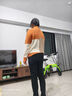 吻璦針織衫女套頭2025年秋冬季新款女士毛衣韓版半高領(lǐng)拼色打底衫保暖 桔色 L 【建議110-120斤】 曬單實(shí)拍圖