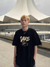 陌汀港風(fēng)簡(jiǎn)約潮流T恤短袖男士夏季chic寬松純棉衣服百搭原宿大碼男裝 黑色  0028 M 曬單實(shí)拍圖