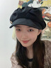笙格兒帽子褶皺云朵貝雷帽女戶外出游可折疊大頭圍可調(diào)節(jié)顯臉小八角帽 黑色褶皺貝雷帽 53-60頭圍可調(diào)節(jié) 曬單實拍圖