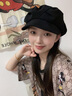 笙格兒帽子褶皺云朵貝雷帽女戶外出游可折疊大頭圍可調(diào)節(jié)顯臉小八角帽 黑色褶皺貝雷帽 53-60頭圍可調(diào)節(jié) 曬單實拍圖