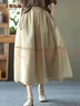子牧棉麻夏裝 女復古半身裙氣質(zhì)拼接文藝百搭中長(cháng)款優(yōu)雅大擺裙2444 卡其色 M (建議105斤以?xún)? 曬單實(shí)拍圖