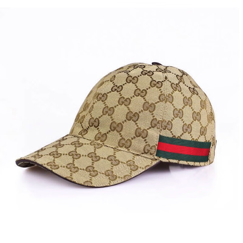 gucci古驰 奢侈品帽子 男女款饰条纹织带双g帆布棒球帽鸭舌帽 200035