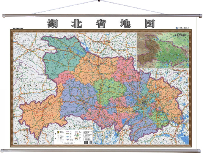 湖北省地图挂图 湖北省政区图 2014最新 1.图片
