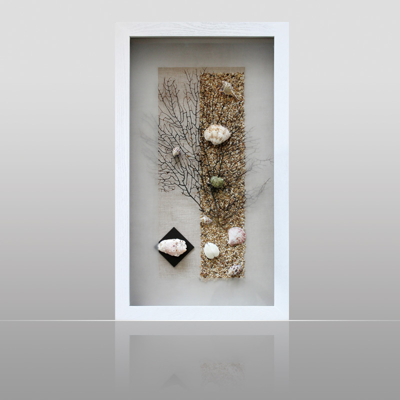 影子画 海贝壳画 工艺画高档现代家居挂画装饰画实物画立体画浮雕画
