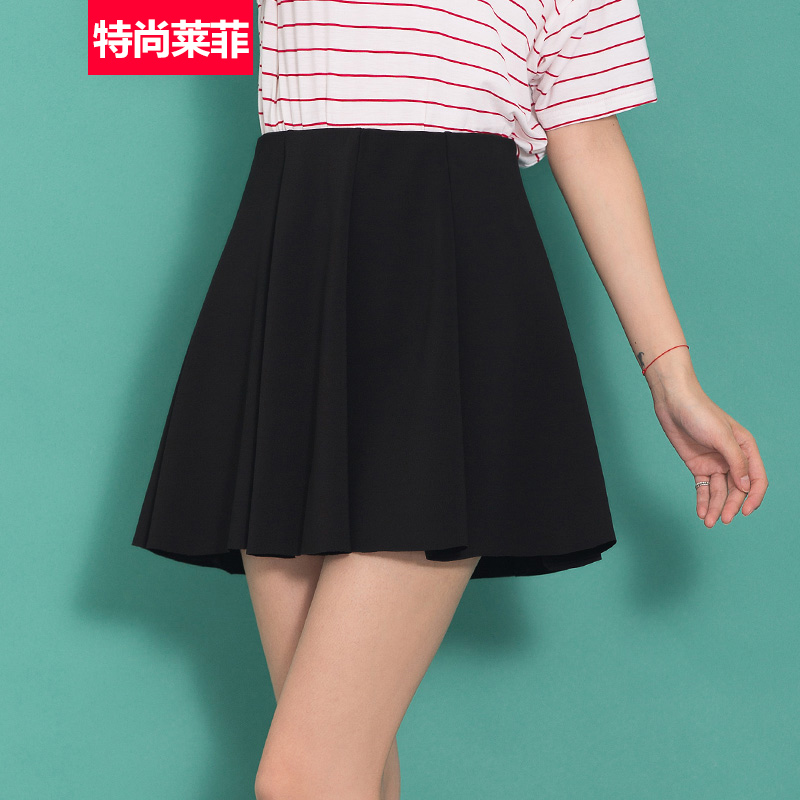 特尚莱菲 2014夏季新款韩版半身裙a字裙百褶裙纯色超短裙子 ssf606