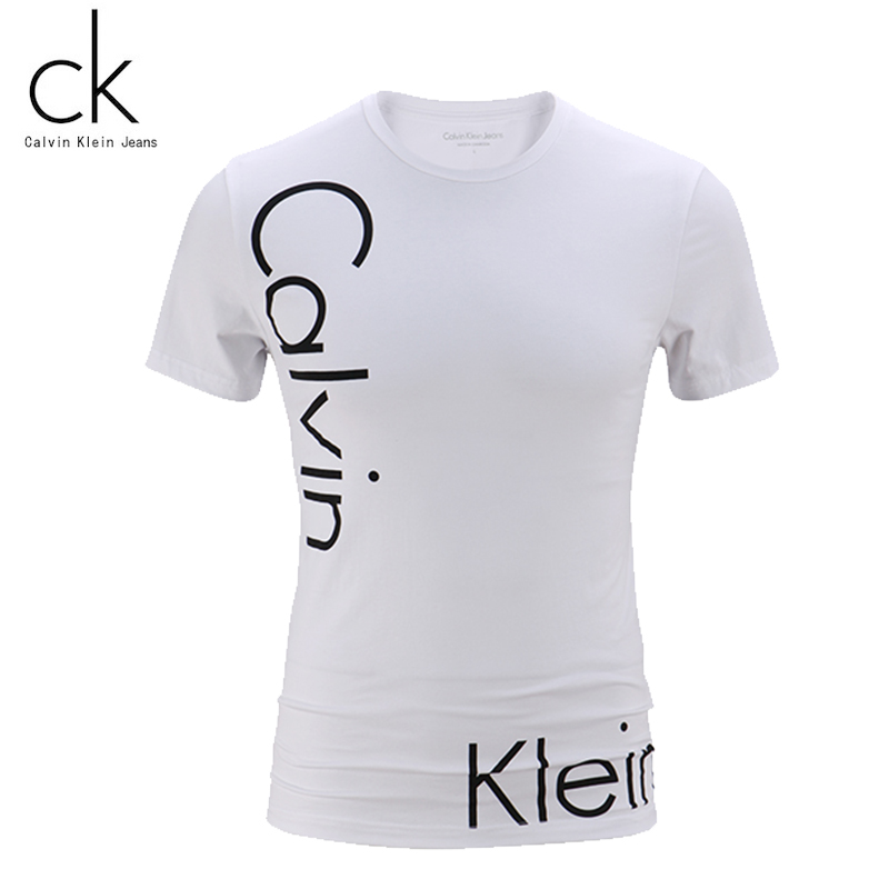 calvin klein 专柜正品 ck jeans 男士圆领短袖 ck 夏季t恤 白色 m