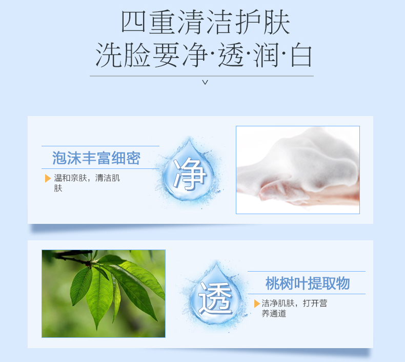 欧诗漫（OSM） 洗面奶女营养美肤珍珠美白洗面奶补水保湿控油清洁洁面乳护肤品 洗面奶100g*2