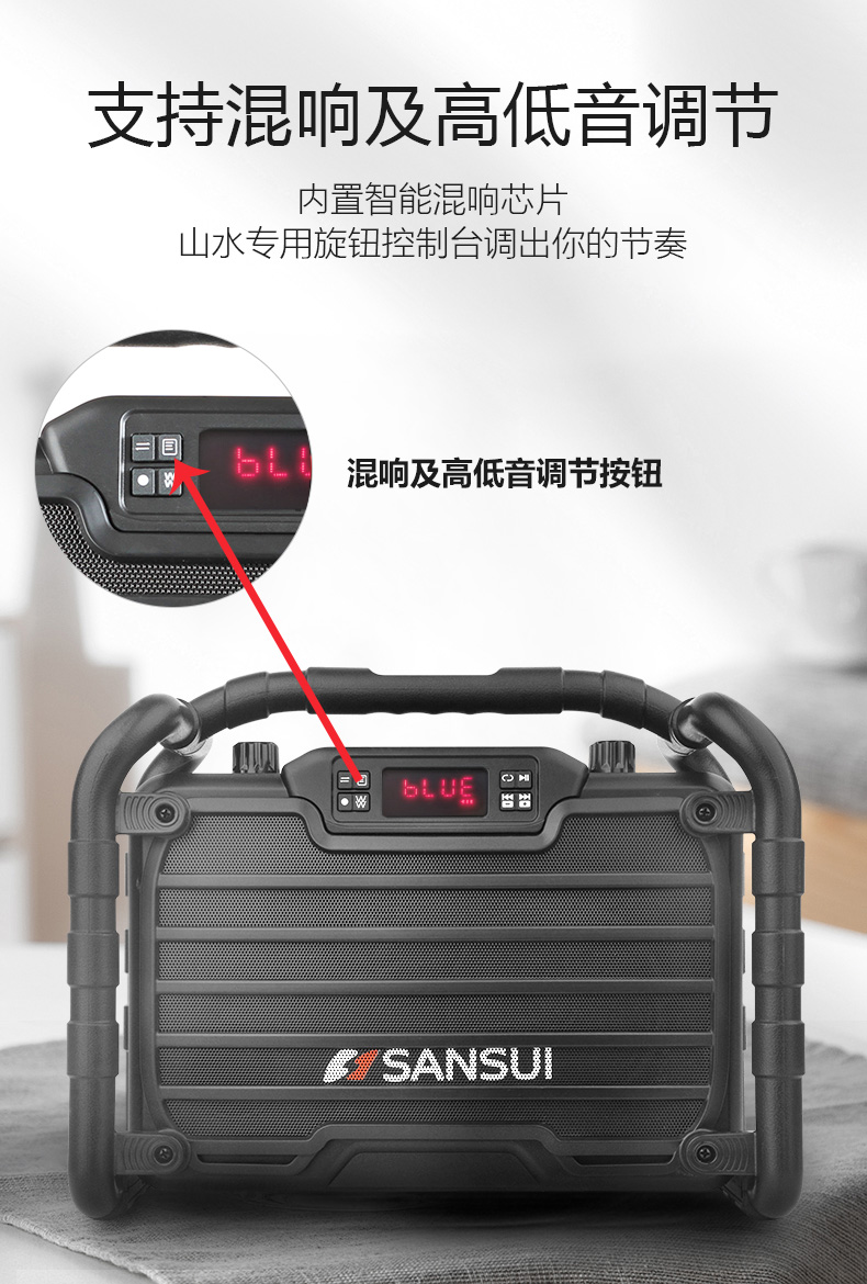 山水(sansui) ss2-06广场舞音箱重低音户外运动k歌抗摔防水手提便携式