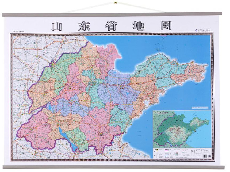 山东省地图挂图2014横版 1.4米*1米 双面覆膜防水图片
