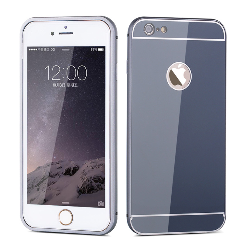 丁奇 金属边框带pc后盖 手机保护套壳 适用于苹果iphone6/6plus 黑色