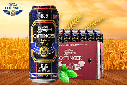 【德国原装进口 奥丁格(oettinger)8.9特度啤酒 500ml*24听 整箱装