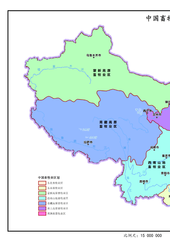 中国畜牧业区划图