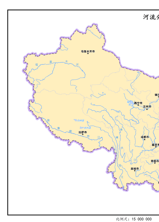 中国河流分布图