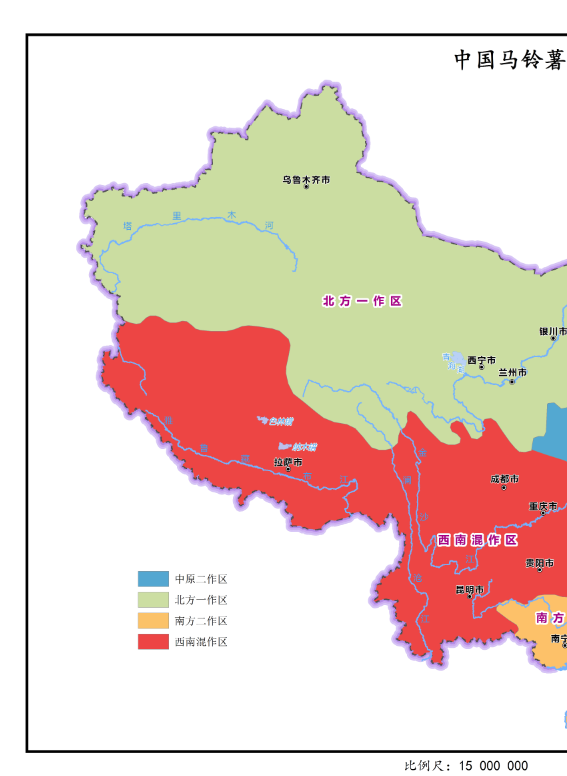 中国马铃薯种植区划分布图