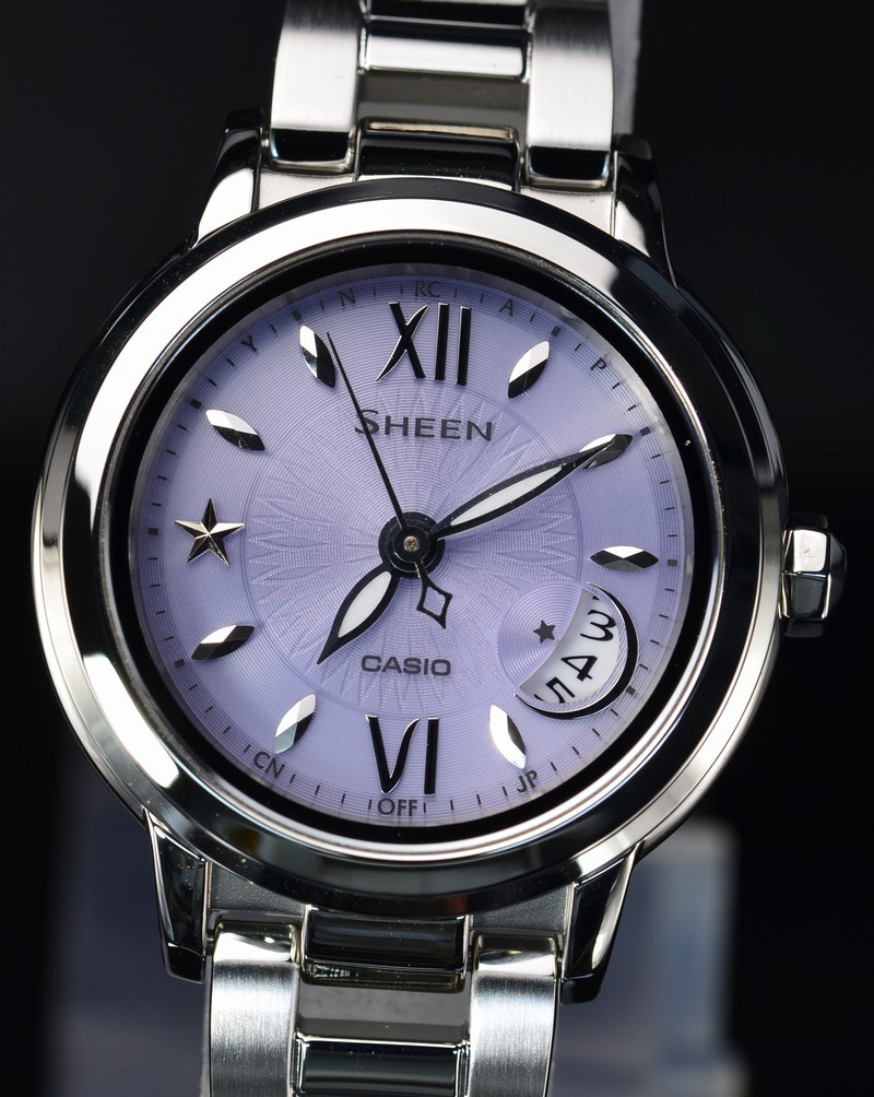 卡西欧 casio 太阳能三局电波蓝宝石玫瑰金女表 shw-1500bg-5adr shw
