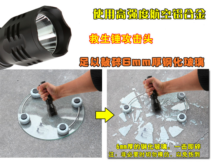 亚马逊应急灯照明LED强光手电筒充电远射防水家用消防手电A3标准版
