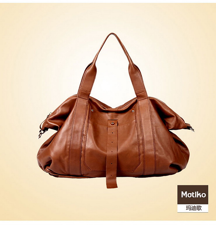 玛迪歌matiko2012年新款欧美休闲真皮羊皮超大容量单肩斜挎包md0072