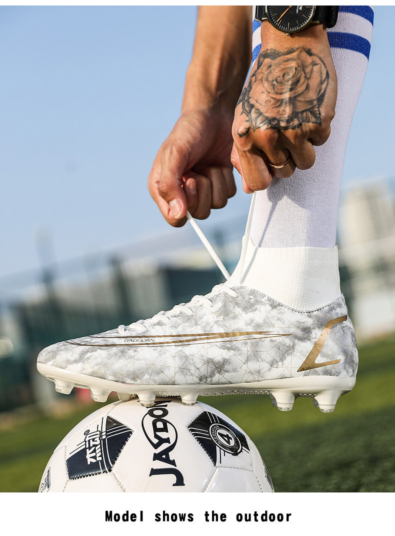 高帮足球鞋男碎胶透气成人运动青少年球鞋儿童足球鞋碎胶鞋小学生大童