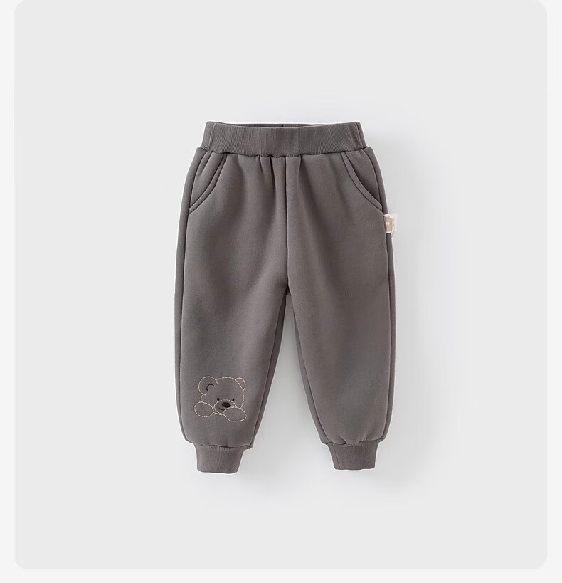 DAVE & BELLA Children's Pants Winter Wear, Fleece-Lined Trousers for Baby Girls, Casual Pants for Boys, Long Pants for Kids 9