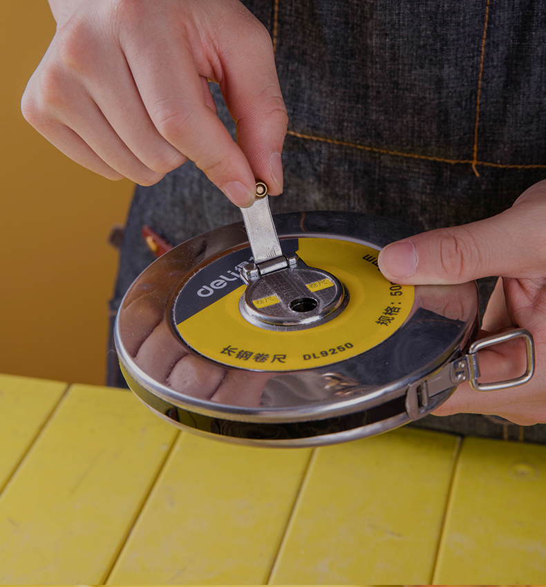 【得力dl9250】得力(deli) 50米盘式钢卷尺长钢卷尺大量程工程测量尺