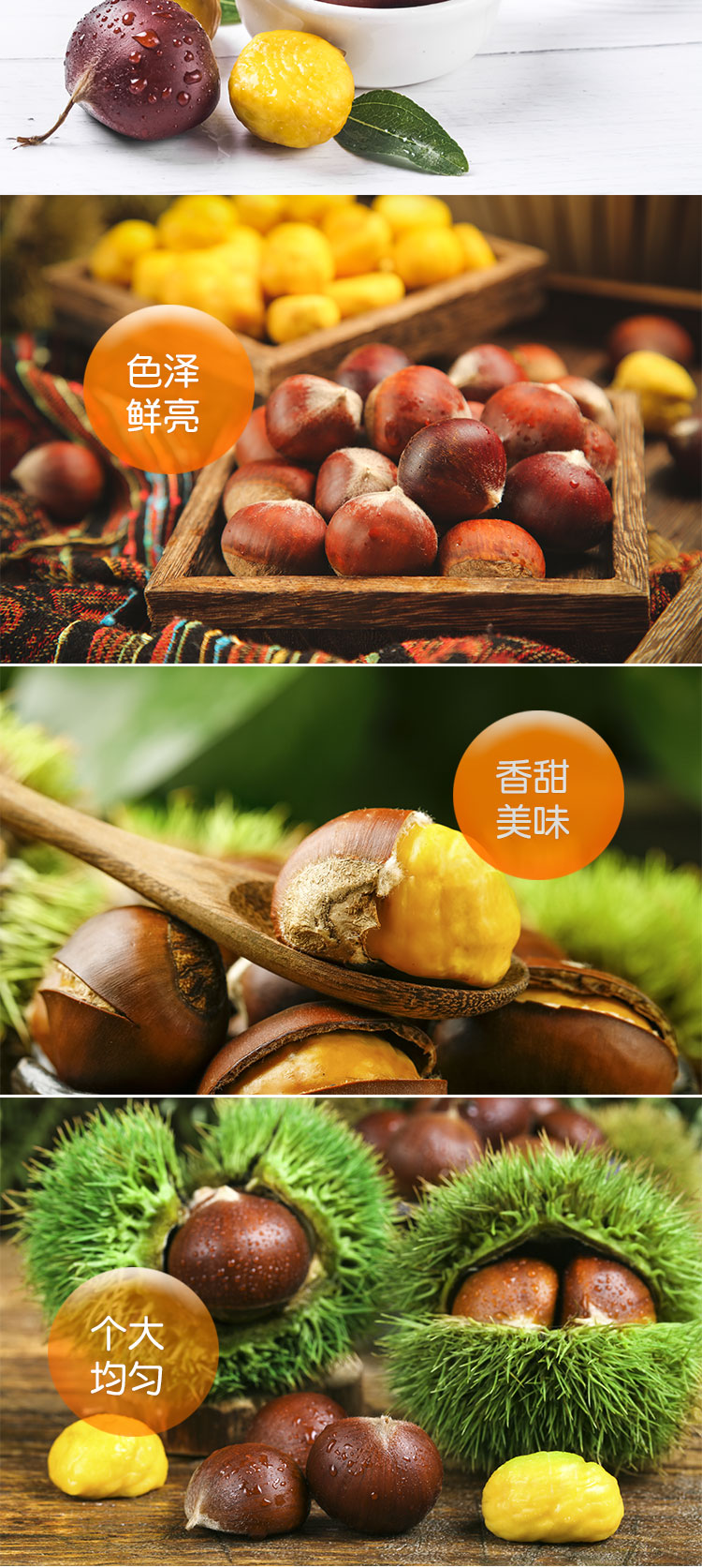 寻味君 板栗生 新鲜 带壳嫩板栗子生板栗仁蔬菜 3斤大果