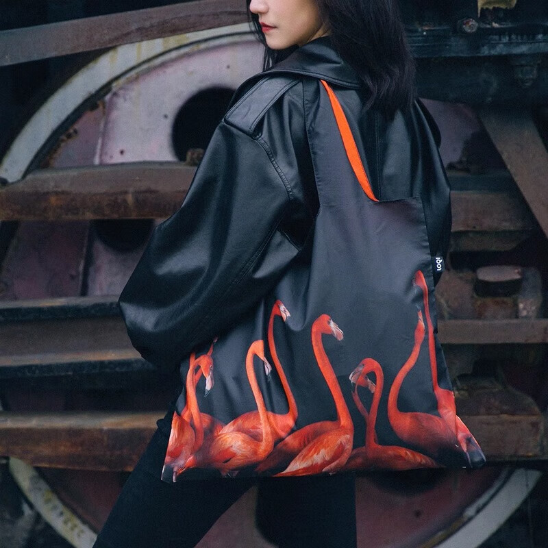 LOQI National Geographic Co-Branded Animal Pattern Lightweight Foldable Eco-Friendly Large Shopping Bag Shoulder Bag 50*42cm 16
