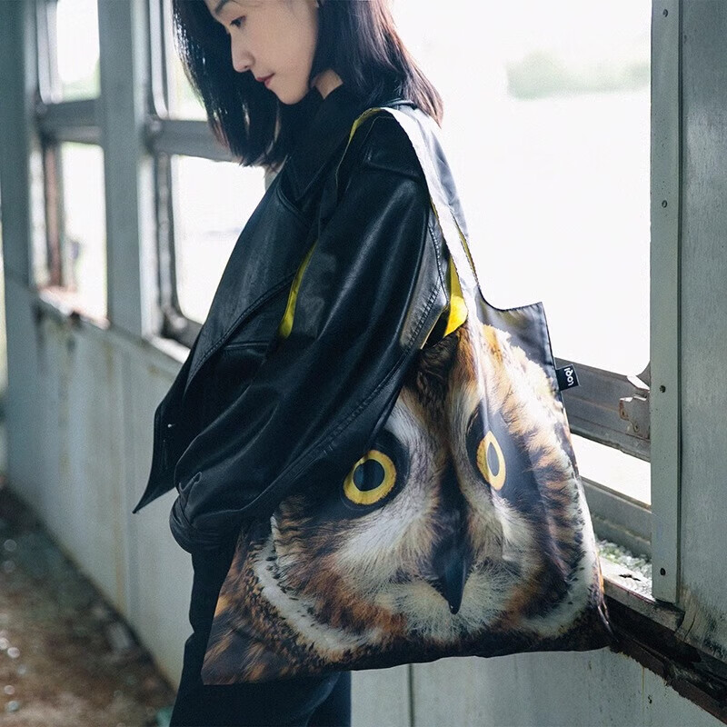 LOQI National Geographic Co-Branded Animal Pattern Lightweight Foldable Eco-Friendly Large Shopping Bag Shoulder Bag 50*42cm 19