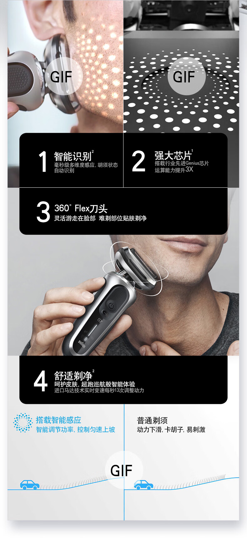 BRAUN Zhu Yilong's New 7 Series with Storage Blade, Imported Reciprocating Shaver, Electric Multi-Functional Razor, Birthday And Mid-Autumn Festival Gift for Boyfriend Or Husband 8