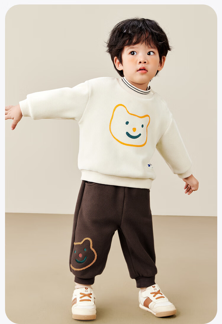 Minibala Fleece-Lined Hoodie Kids 2024 Winter New Warm Fake Two-Piece Cute Top 2