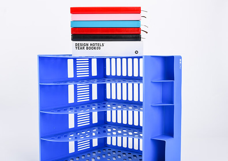 DiLe Premium Series Office Assistant File Tray/document Holder/file Rack/document Organizer/folder Four-Compartment File Basket Low Model with Pen Holder, 1855 Blue 9