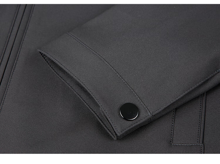 TRIES Men's Jacket, Lightweight Business Casual Embroidered, Spring And Autumn New Arrival, Turn-Down Collar, Structured Solid Color Jacket, Outerwear 10