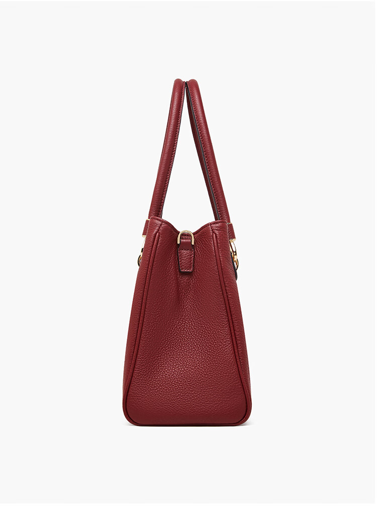 Geshiman Women's Commuter Large Capacity Luxury Genuine First Layer Cowhide Mom Tote Bag Birthday Gift 7280 Dark Red 7