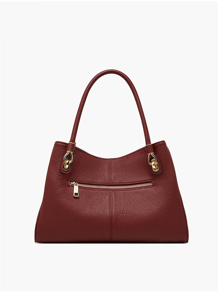 Geshiman Women's Commuter Large Capacity Luxury Genuine First Layer Cowhide Mom Tote Bag Birthday Gift 7280 Dark Red 8