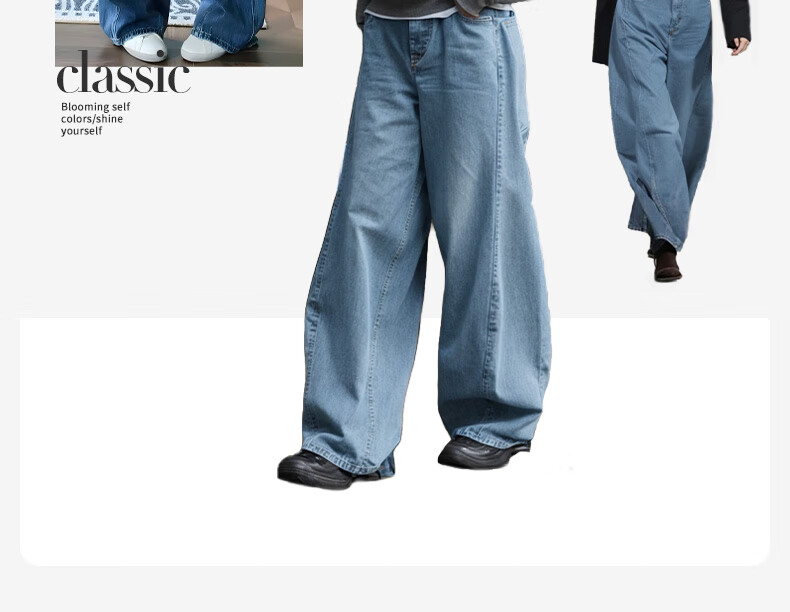 Navigare Italian Small Sailboat Women's Retro Denim Jeans, Versatile Slimming Banana Pants 2312575518, Water Blue, M 5