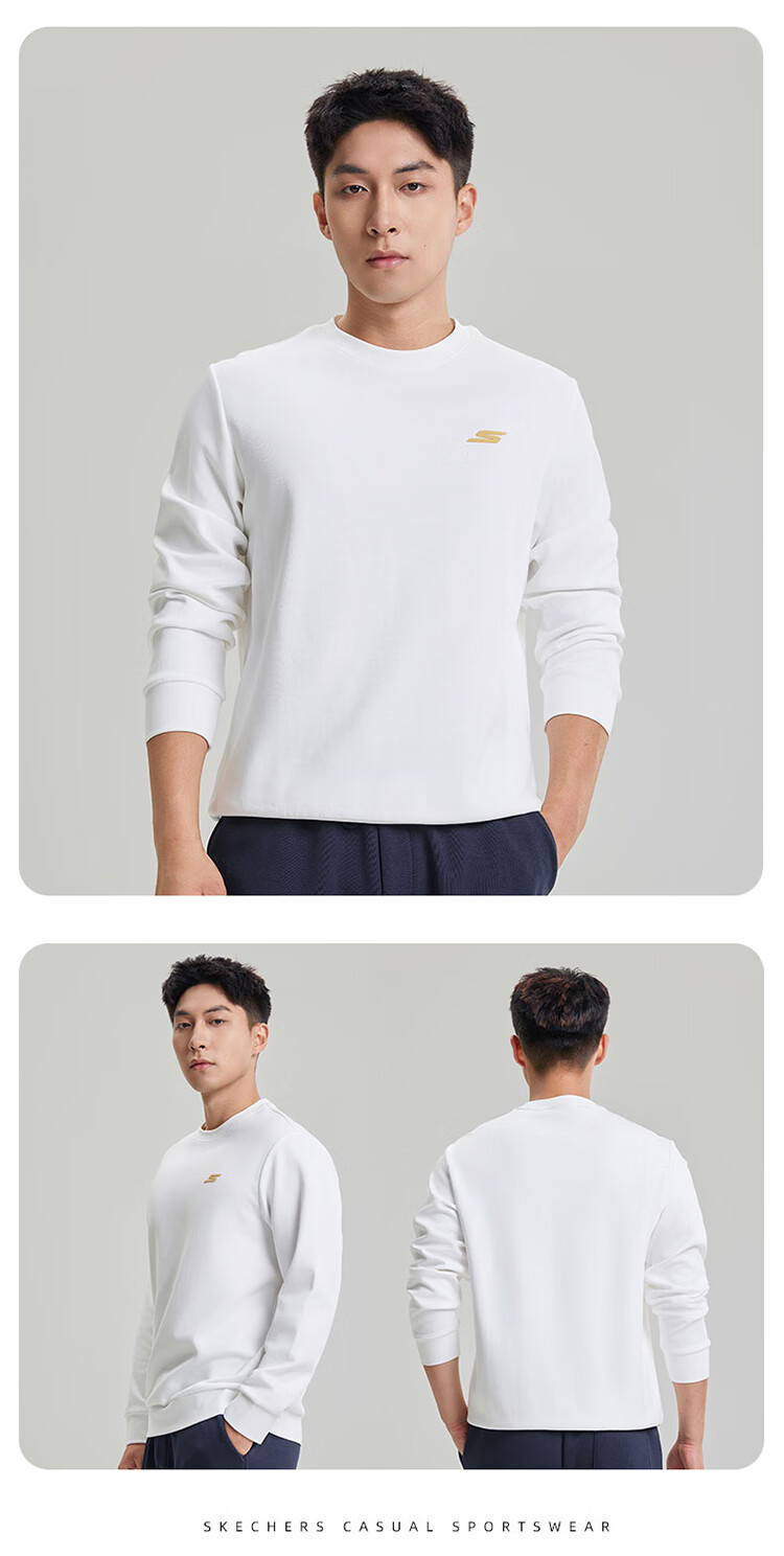 Skechers 7A Antibacterial Sweatshirt, 2026 Summer New Versatile Long-Sleeve Pullover Undershirt, Loose And Comfortable Top for Men And Wome 6