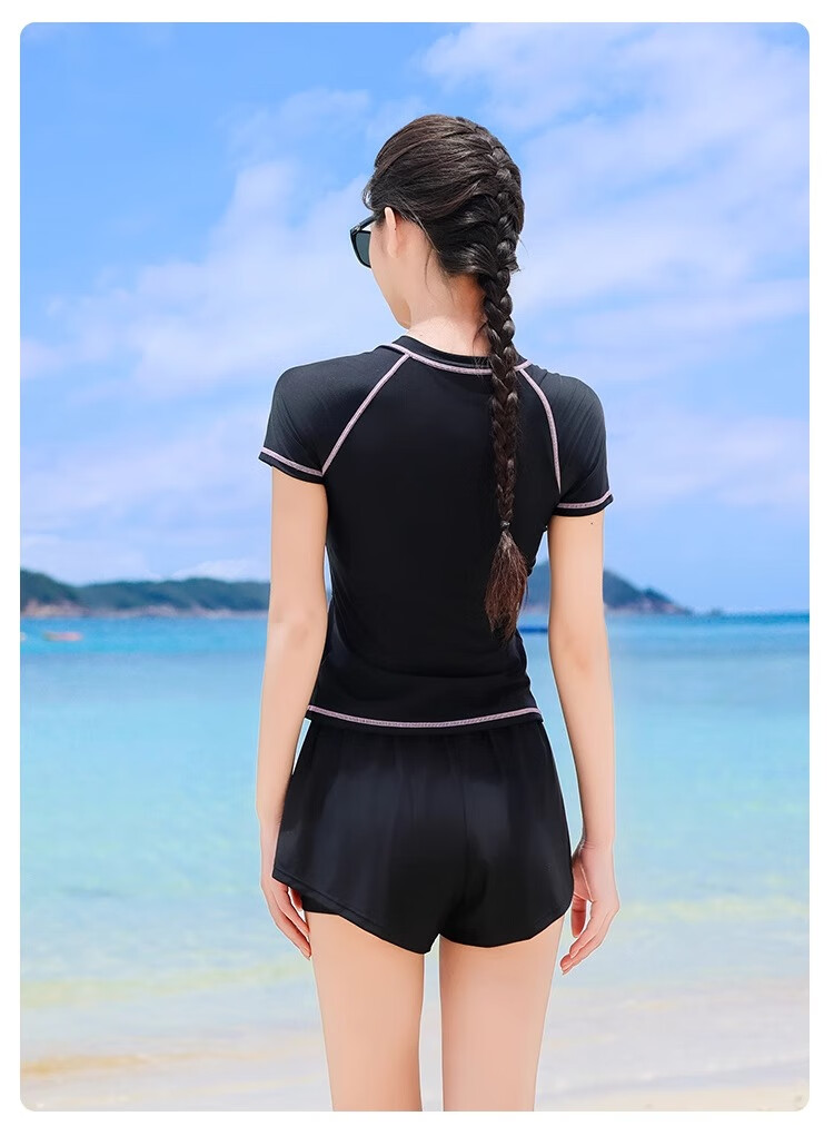 Barbie Two-Piece Swimsuit for Women, Boyshort Conservative Slimming Tummy-Covering Loose Plus Size Beach Vacation Surfing Two-Piece Swimwear Set 1