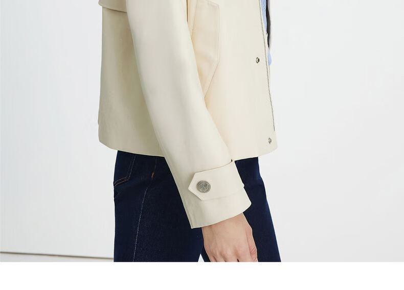 Navy Sail Italy Women's Short Workwear Trench Coat Full Cotton Barn Style Jacket 2331505501 White M 30