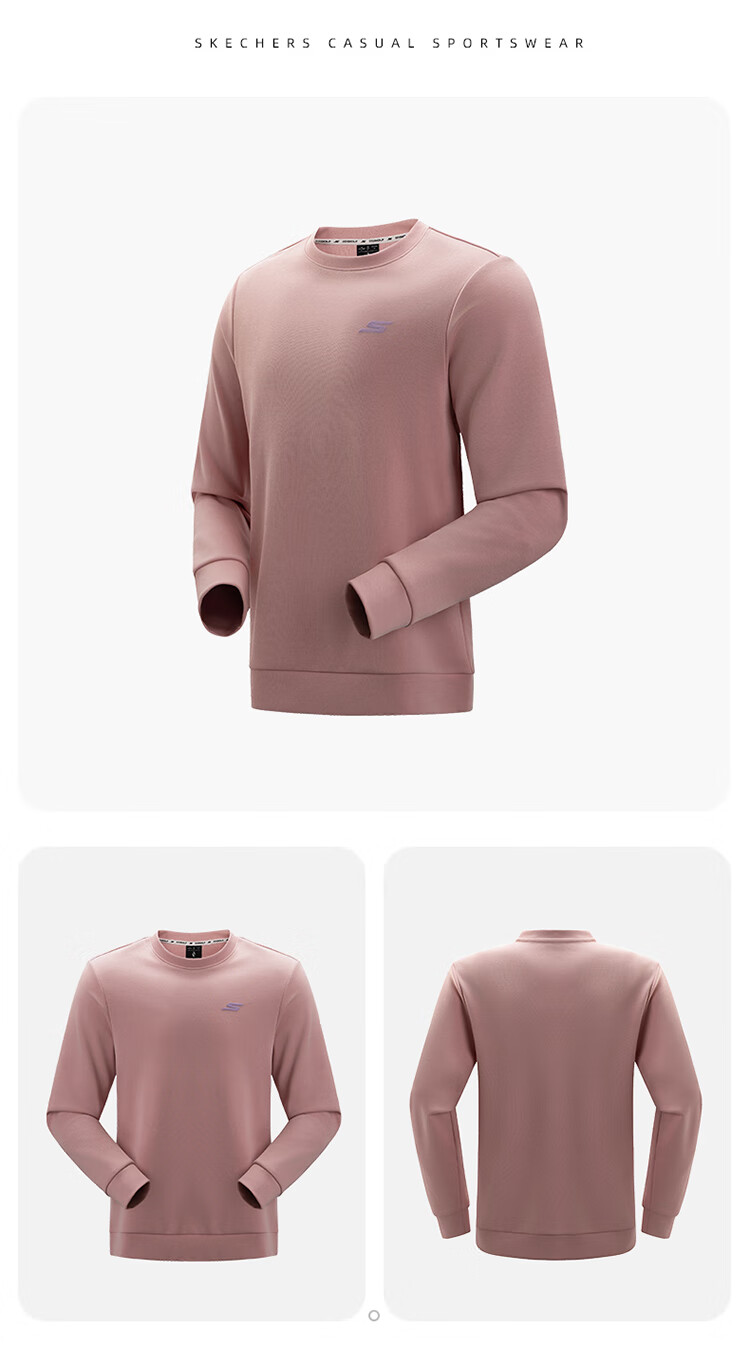 Skechers 7A Antibacterial Sweatshirt, 2026 Summer New Versatile Long-Sleeve Pullover Undershirt, Loose And Comfortable Top for Men And Wome 11