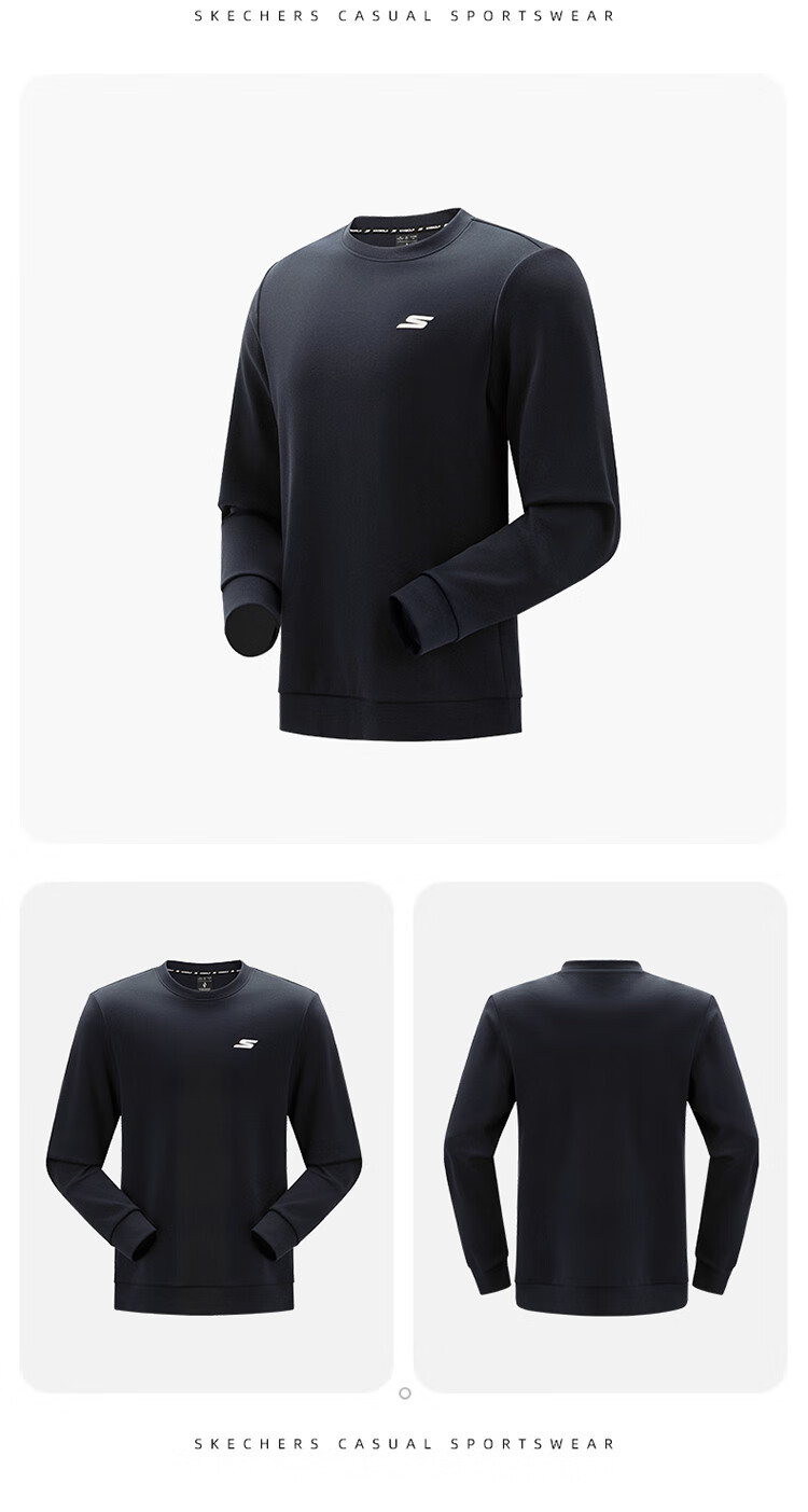 Skechers 7A Antibacterial Sweatshirt, 2026 Summer New Versatile Long-Sleeve Pullover Undershirt, Loose And Comfortable Top for Men And Wome 14