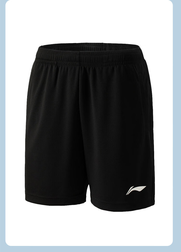 LI-NING Badminton Apparel Set Standard White/Black Club Series Short Sleeve T-Shirt and Shorts AATV041-2 XL 3