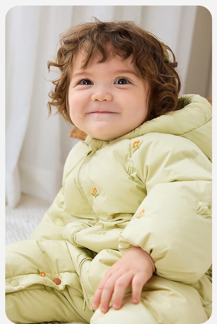 Minibala Girls' Down One-Piece Suit Baby Infant Cute Romper 2025 Winter [Sincere Velvet] 5