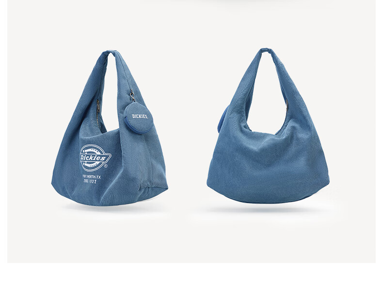 Dickies Denim Blue Large Capacity Shoulder Tote Bag Travel Commuter Casual Women's Bag 14
