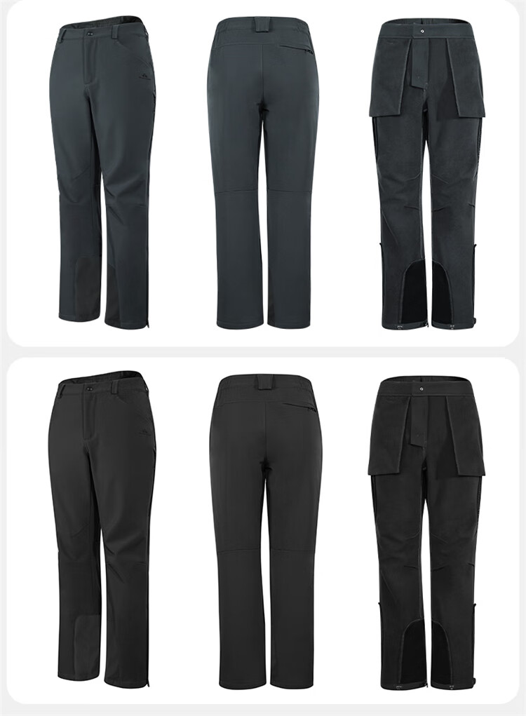 Toread [Six-Panel Plus Fleece with Membrane] Men's Softshell Pants Spring Outdoor Sports Warm Windproof Hiking Trousers 25